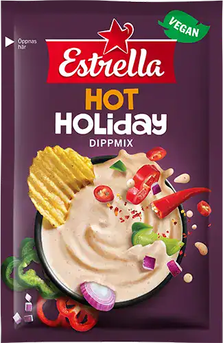Estrella Hot Holiday Chipsdipp är vegansk