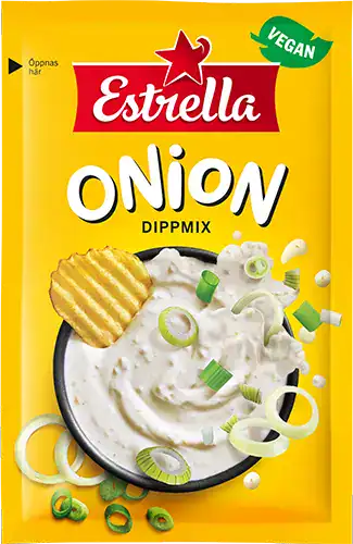 Estrella Onion Chipsdipp är vegansk