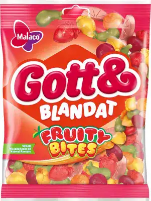 Gott och Blandat Fruity Bites veganska