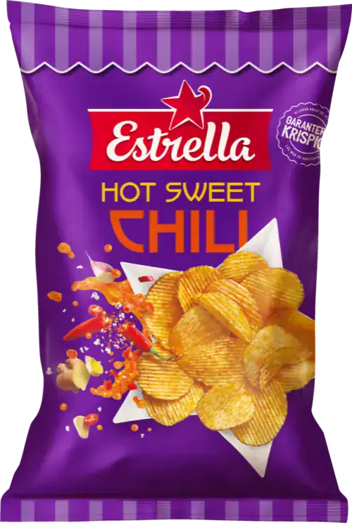 Estrella Hot Sweet Chili chips är veganska