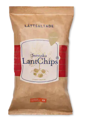 Svenska Lantchips lättsaltade chips är veganska