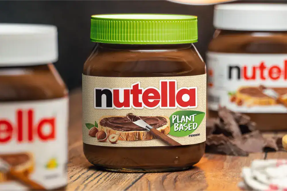 Vegansk Nutella bland orginalen
