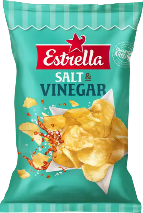 Estrella Salt och Vinägerchips är veganska